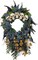 24 inch Halloween Wreath for Front Door, Large Artificial Skulls Maple Leaves Outdoor Wreath Decor, Scary Creepy Halloween Decorations for Front Door and Wall